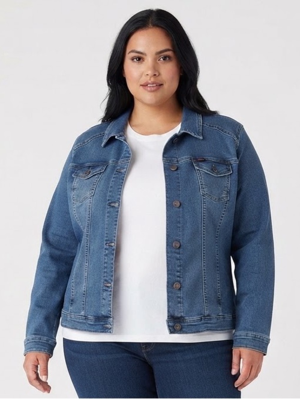 WRANGLER Authentics Denim Jacket XL 21.5” p2p Medium Wash EUC